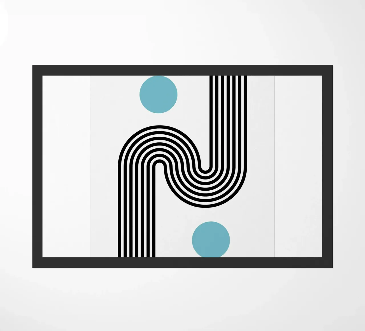 Minimal Line Flow - Retro Grafik paillasson de Casa Calm