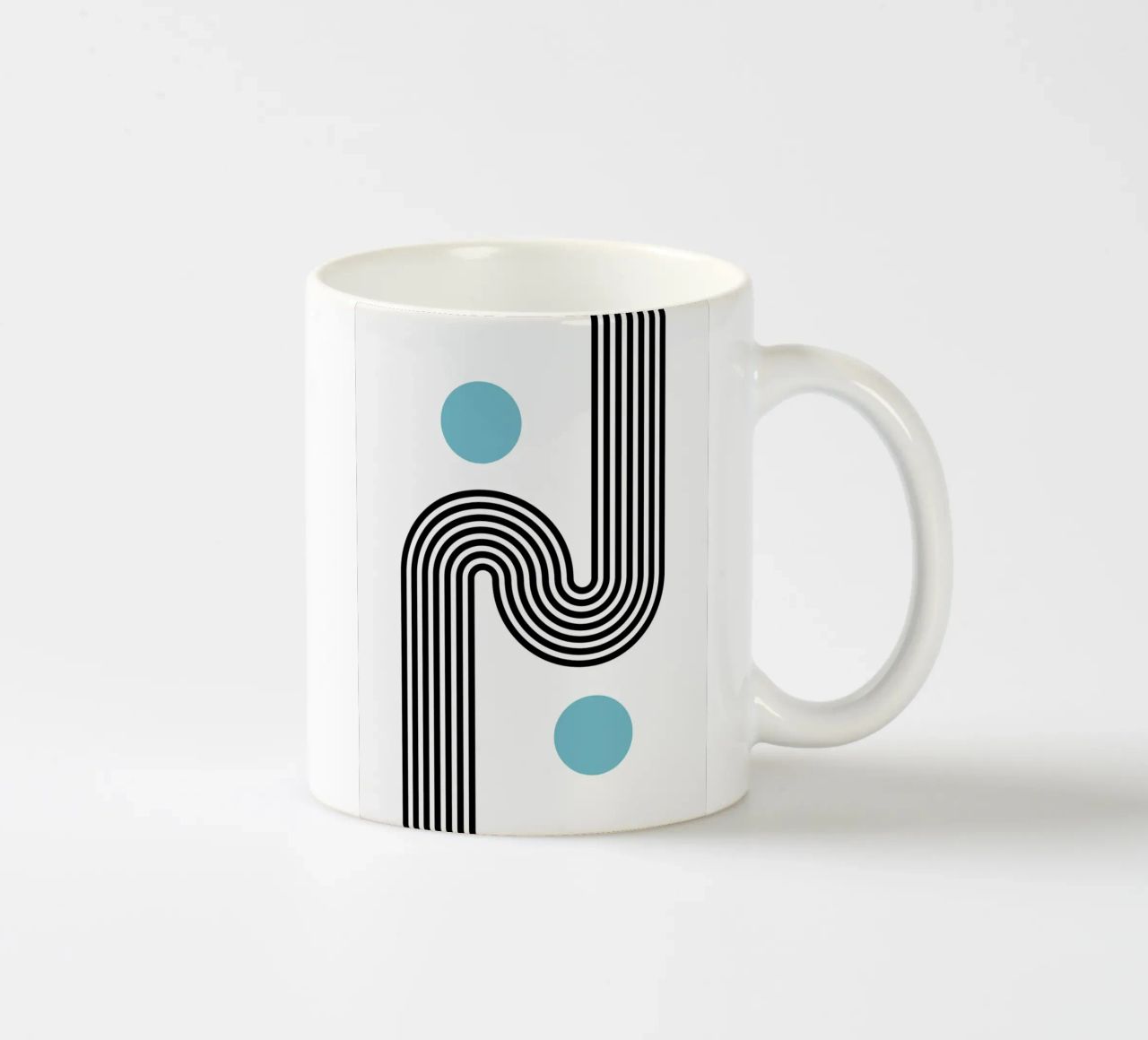 Minimal Line Flow – Retro Grafik tazza in ceramica da Casa Calm