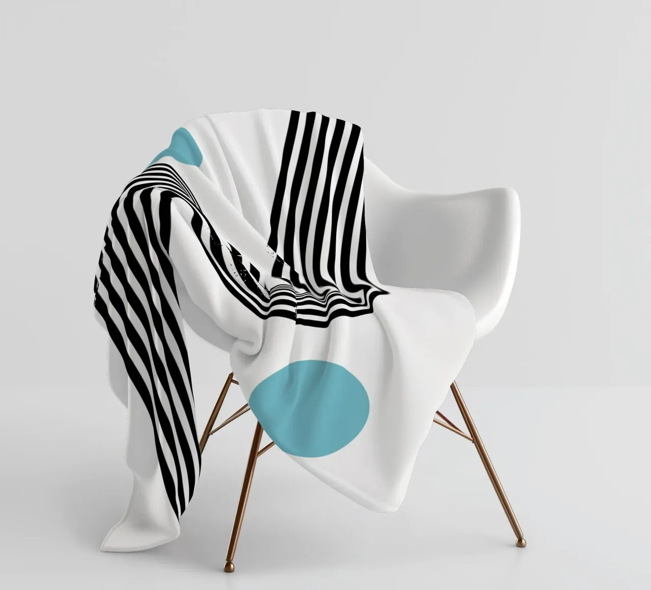 Minimal Line Flow - Retro Grafik fleece blanket by Casa Calm