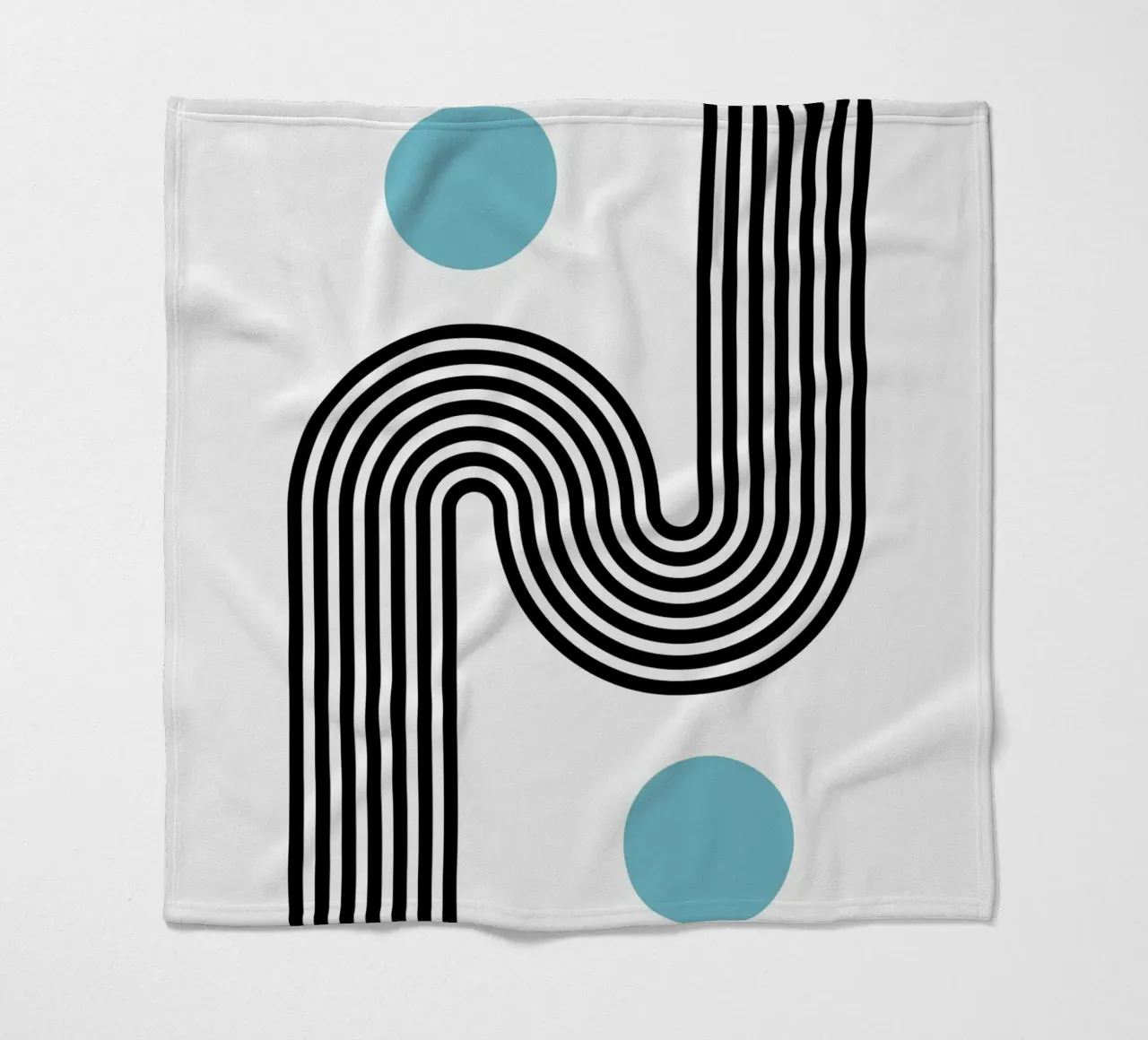 Minimal Line Flow - Retro Grafik fleece blanket by Casa Calm