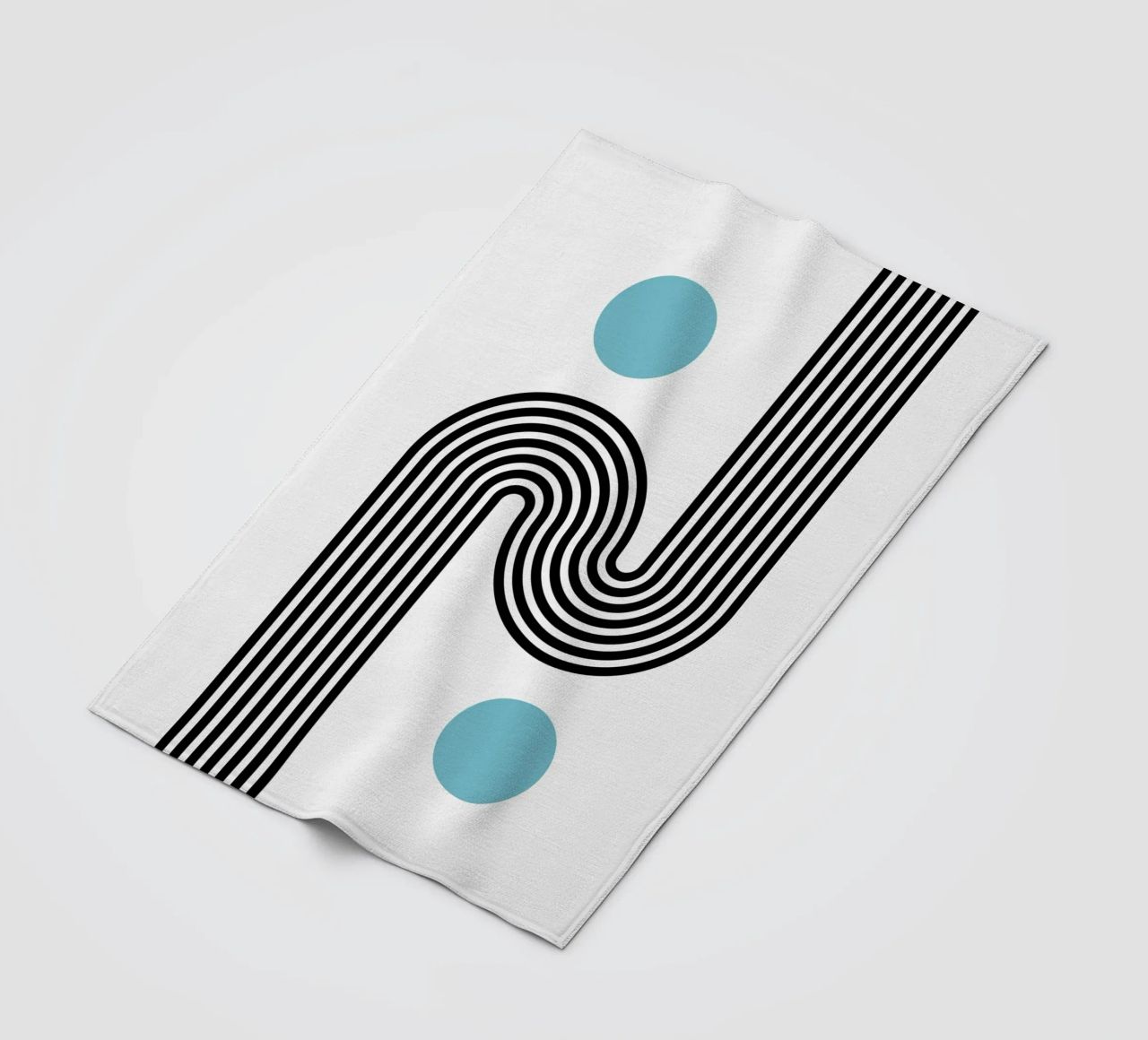 Minimal Line Flow – Retro Grafik coperta in pile da Casa Calm