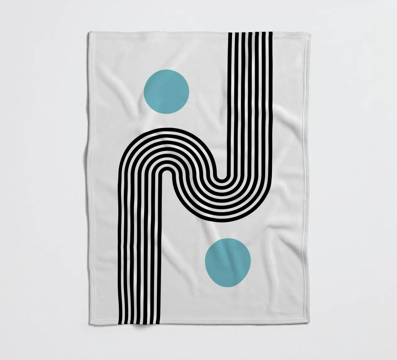Minimal Line Flow - Retro Grafik fleece blanket by Casa Calm