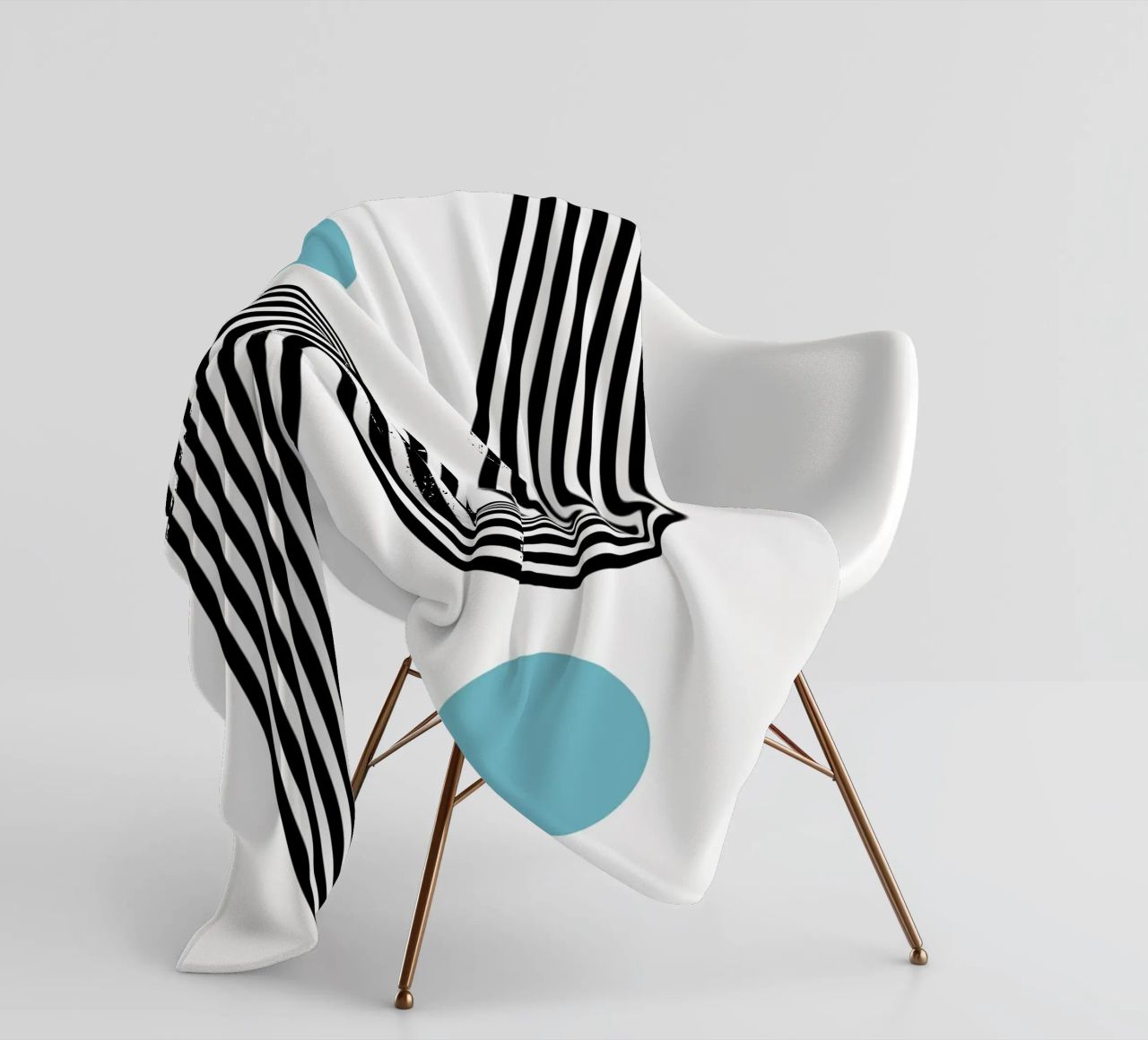 Minimal Line Flow – Retro Grafik coperta in pile da Casa Calm