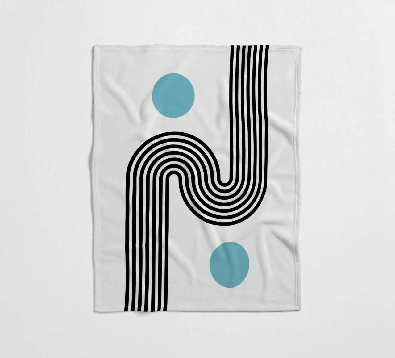 Minimal Line Flow - Retro Grafik fleece blanket by Casa Calm