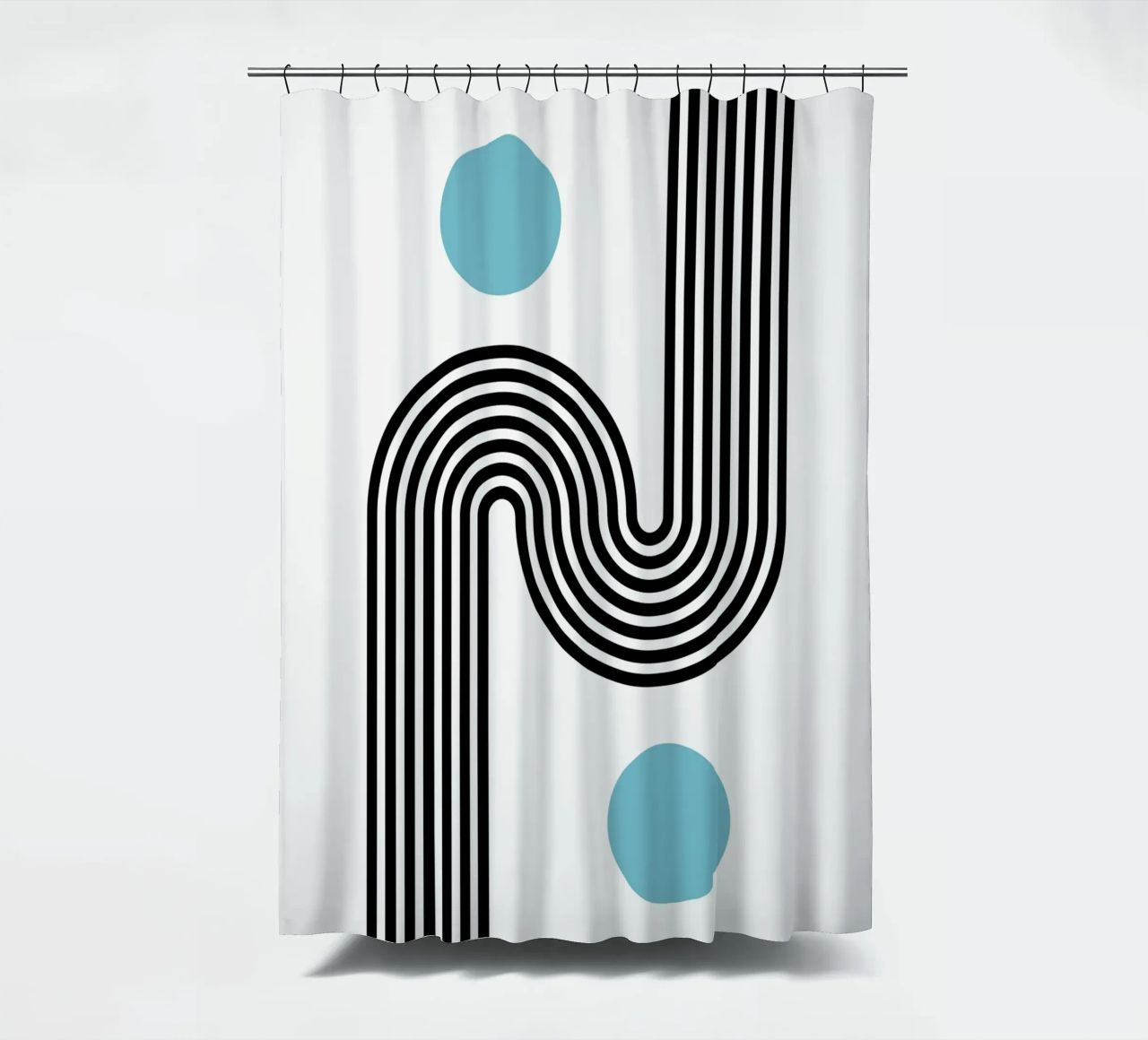 Minimal Line Flow – Retro Grafik tenda da doccia da Casa Calm