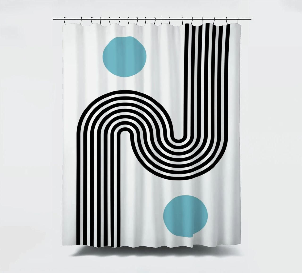 Minimal Line Flow – Retro Grafik tenda da doccia da Casa Calm