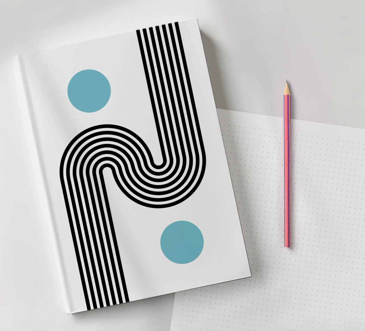 Minimal Line Flow - Retro Grafik notebook by Casa Calm