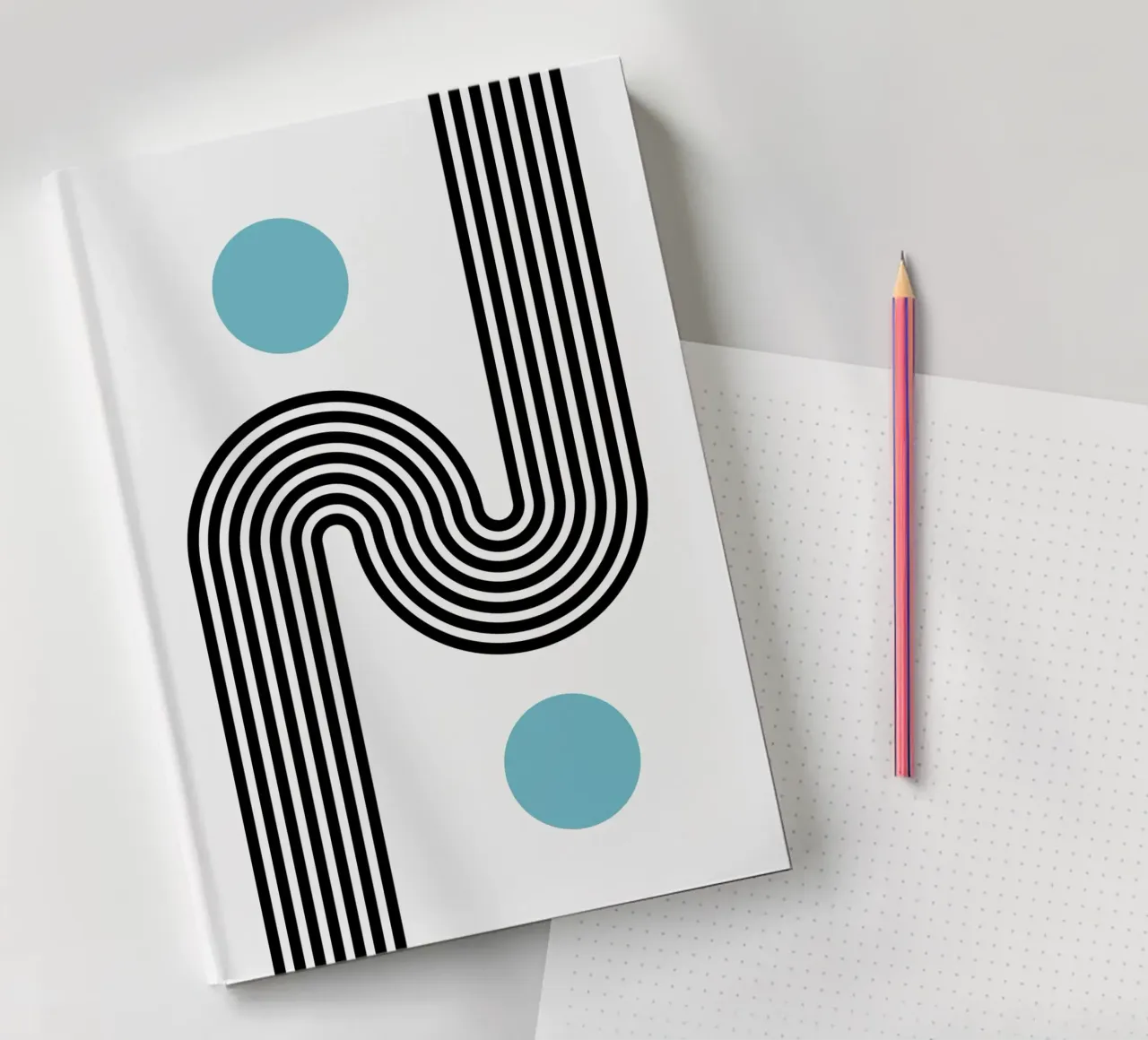 Minimal Line Flow - Retro Grafik carnet de notes de Casa Calm