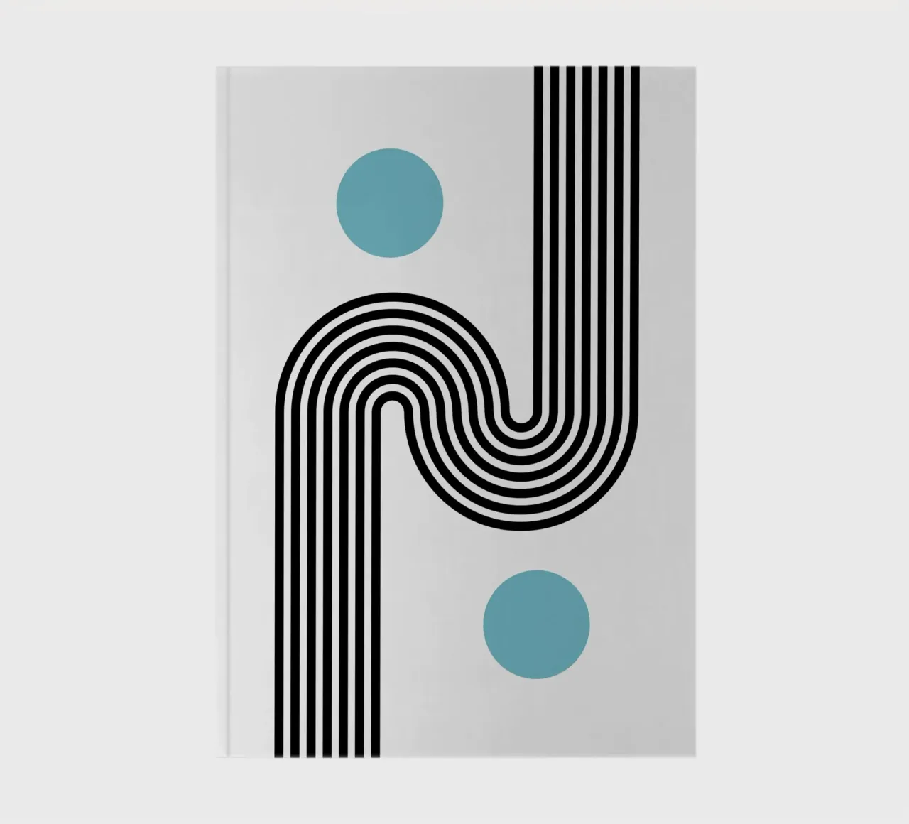 Minimaler Linienfluss - Retro Grafik Notizbuch von Casa Calm