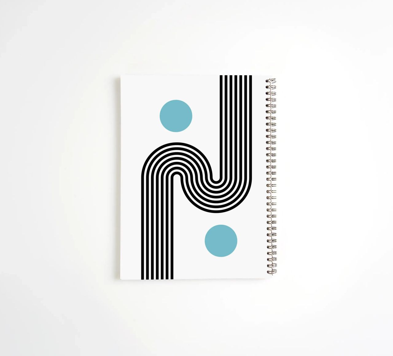 Minimal Line Flow - Retro Grafik spiral notebook by Casa Calm