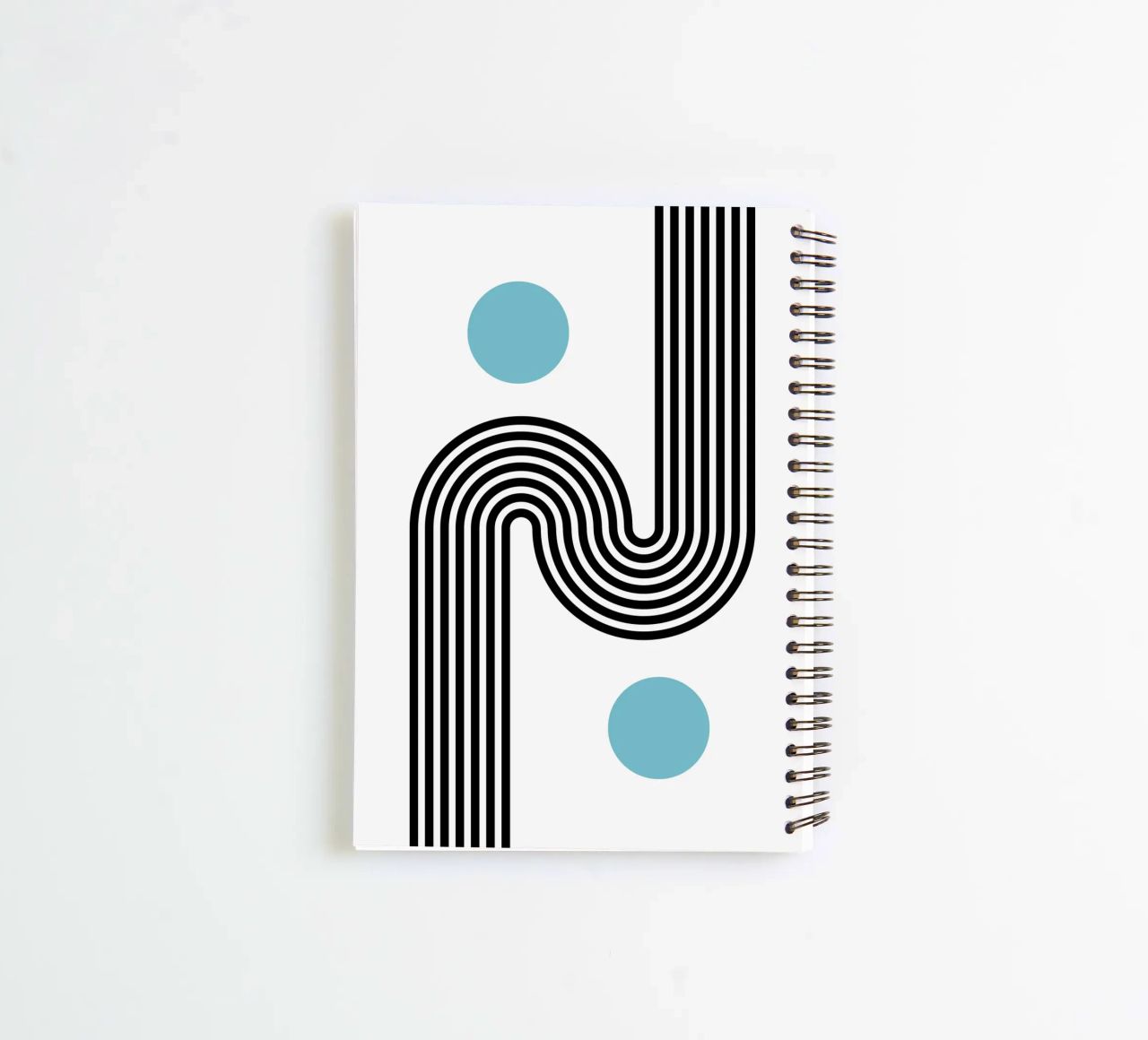 Minimal Line Flow - Retro Grafik spiral notebook by Casa Calm