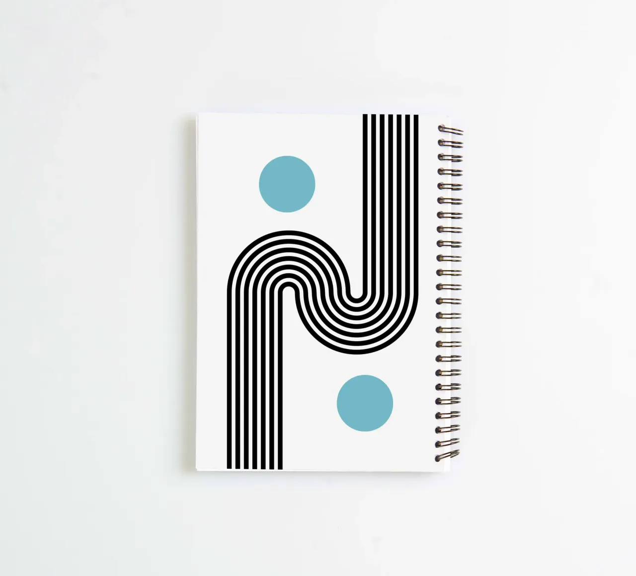 Minimaler Linienfluss - Retro Grafik Ringbuch von Casa Calm