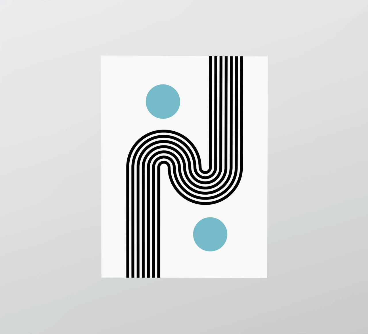 Minimal Line Flow – Retro Grafik adesivo da Casa Calm