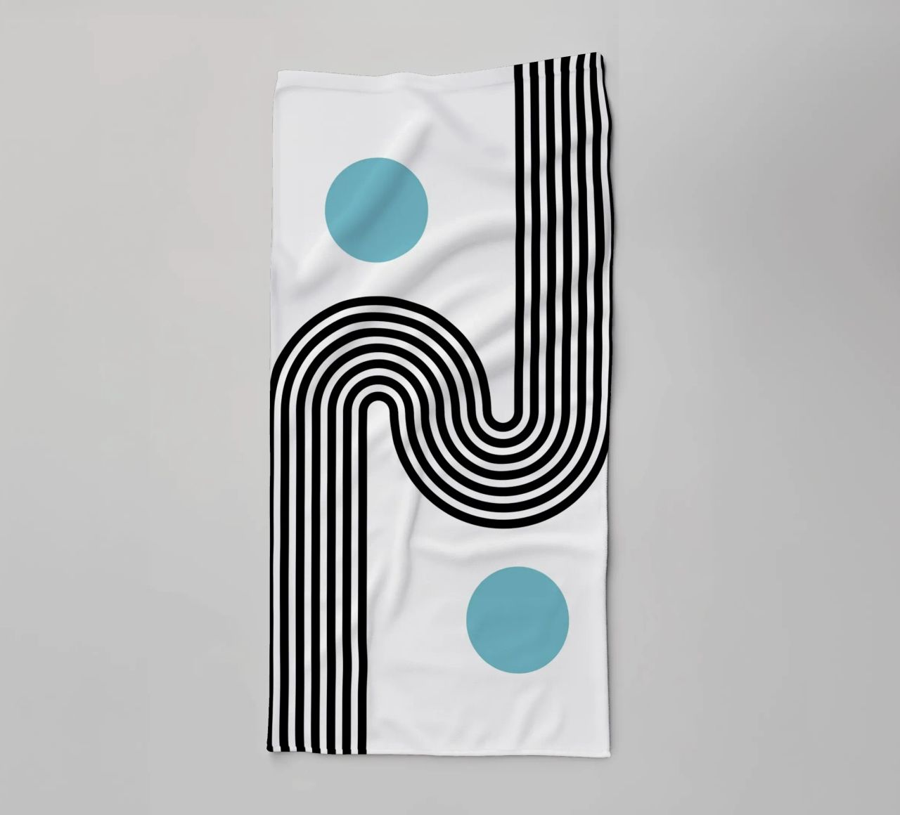 Minimal Line Flow - Retro Grafik towel by Casa Calm