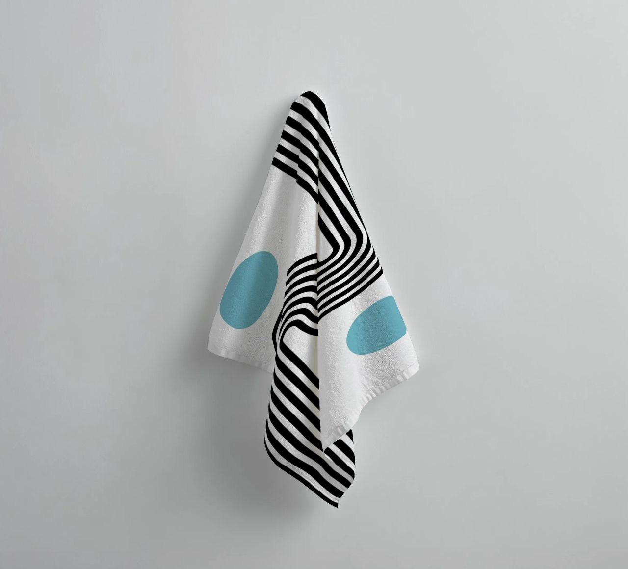 Minimal Line Flow - Retro Grafik towel by Casa Calm
