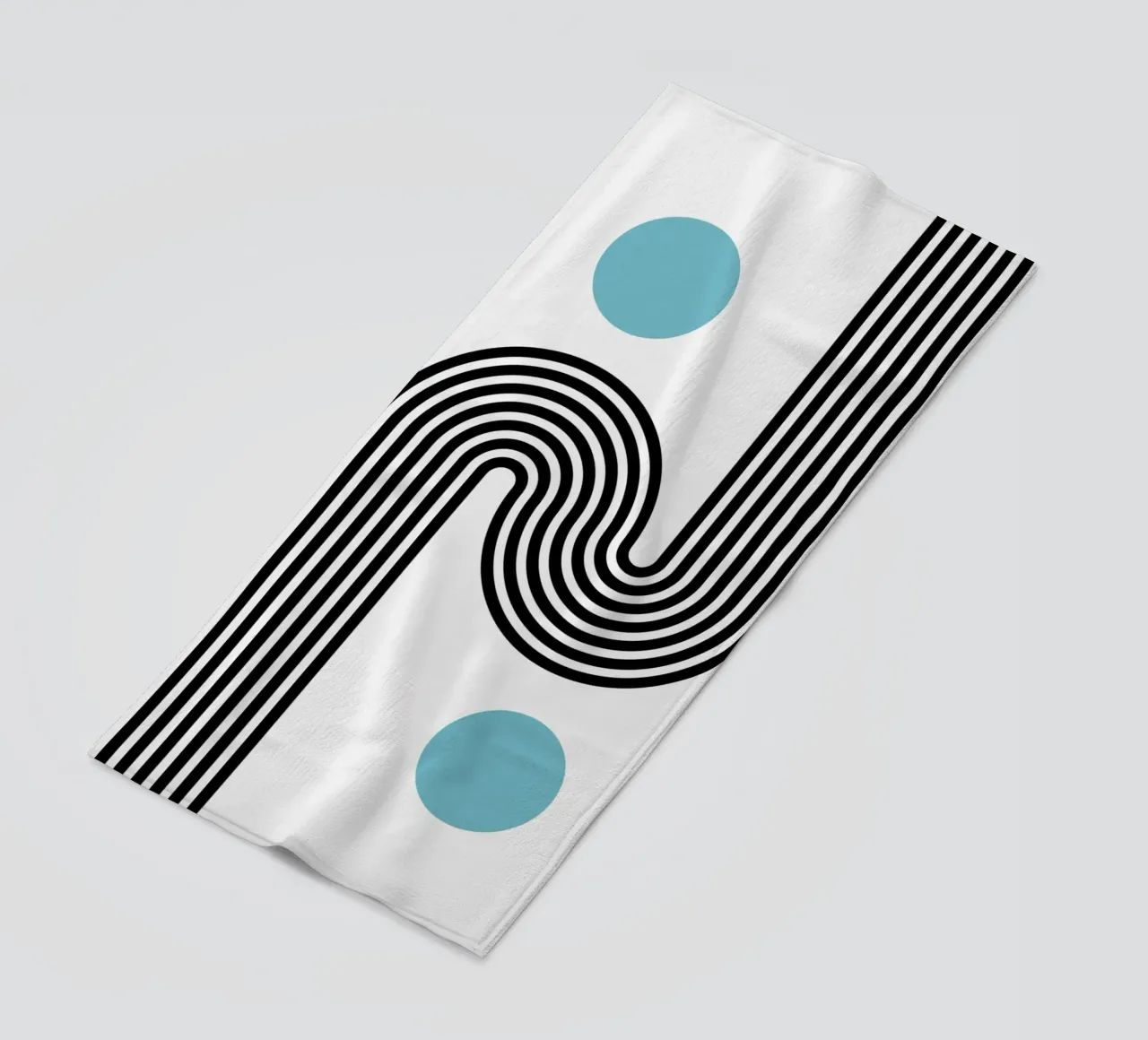 Minimaler Linienfluss - Retro Grafik Strandtuch von Casa Calm