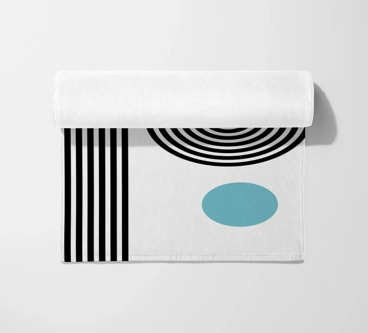 Minimaler Linienfluss - Retro Grafik Strandtuch von Casa Calm