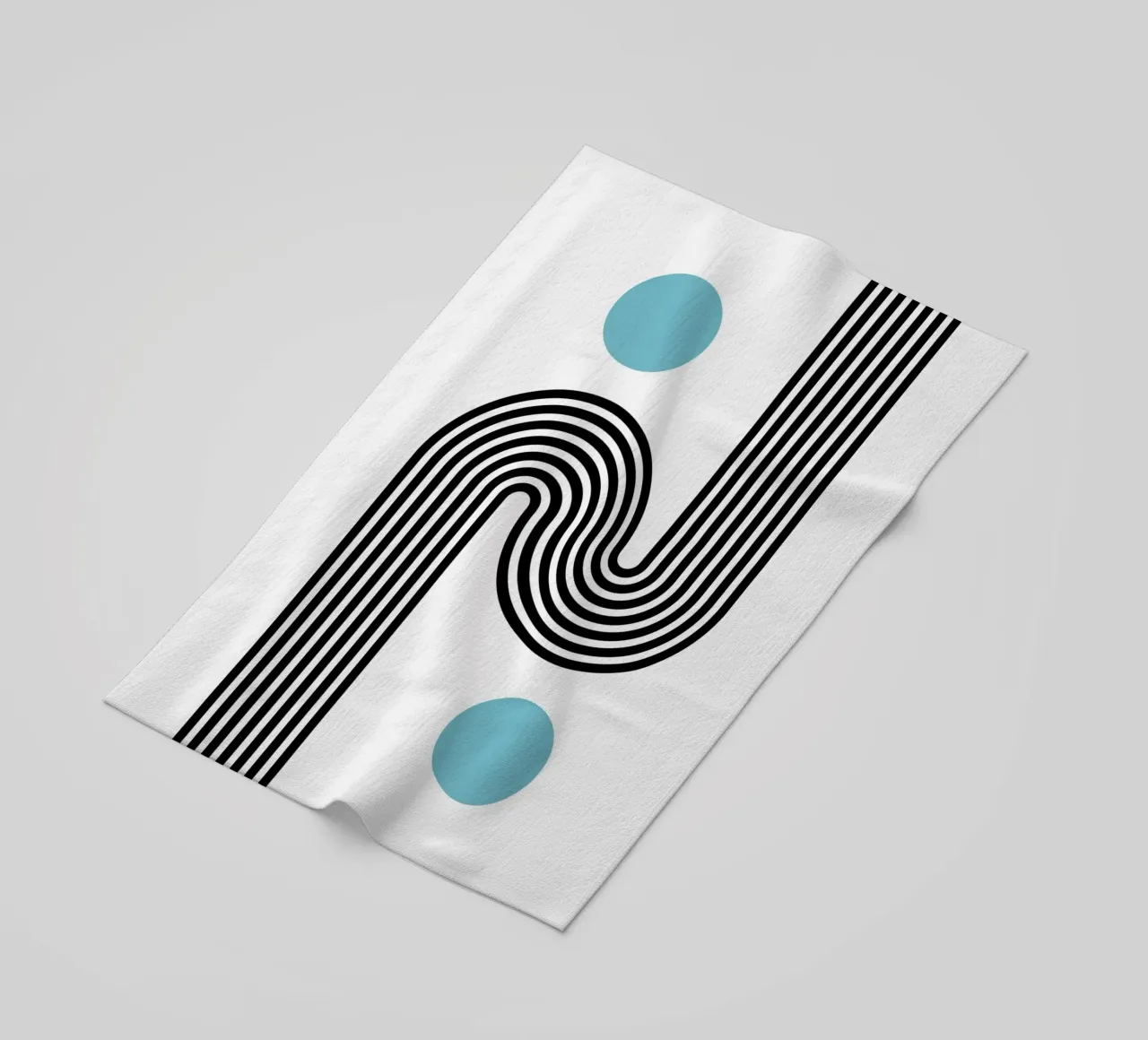 Minimaler Linienfluss - Retro Grafik Strandtuch von Casa Calm