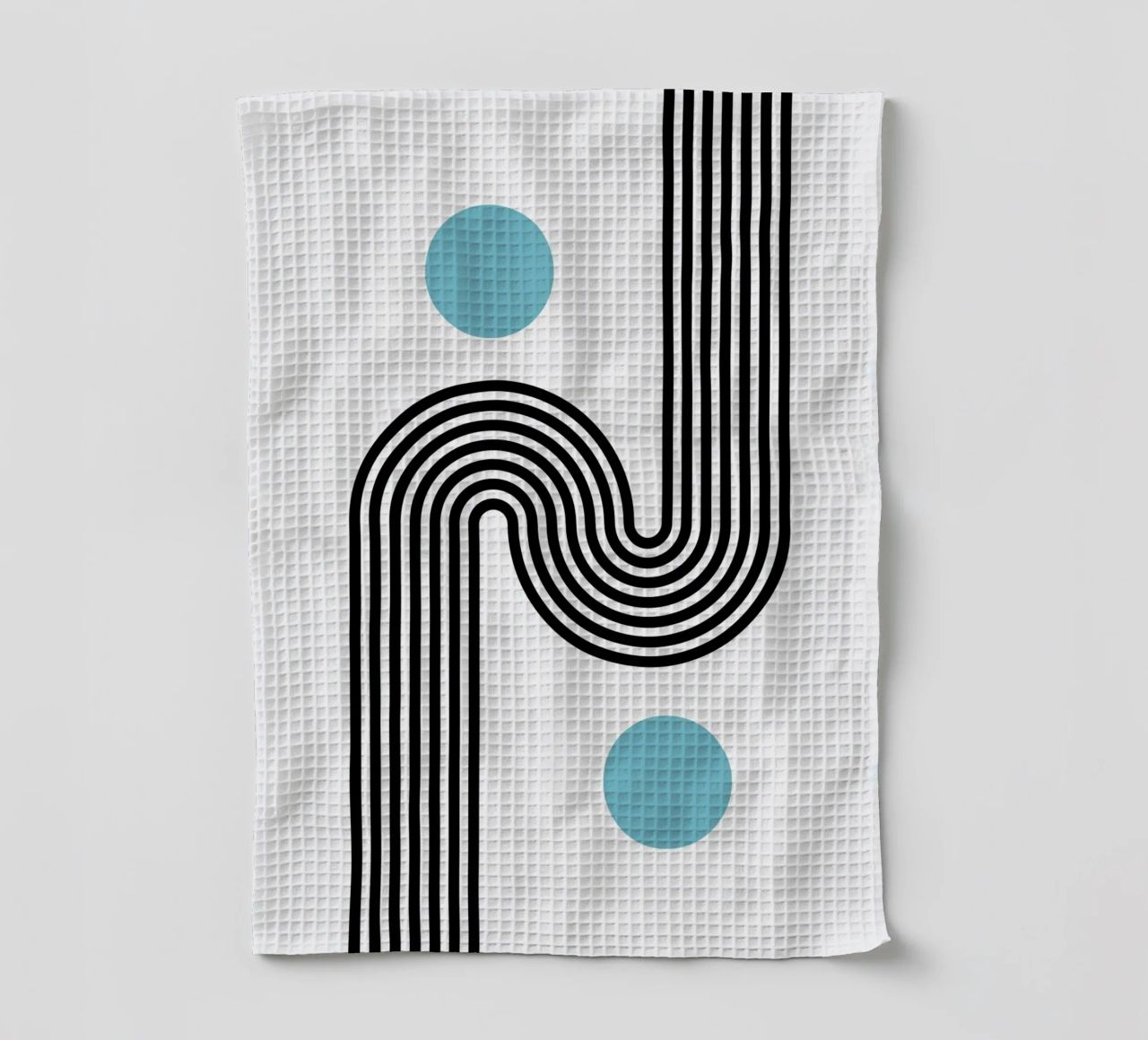 Minimal Line Flow - Retro Grafik tea towel by Casa Calm