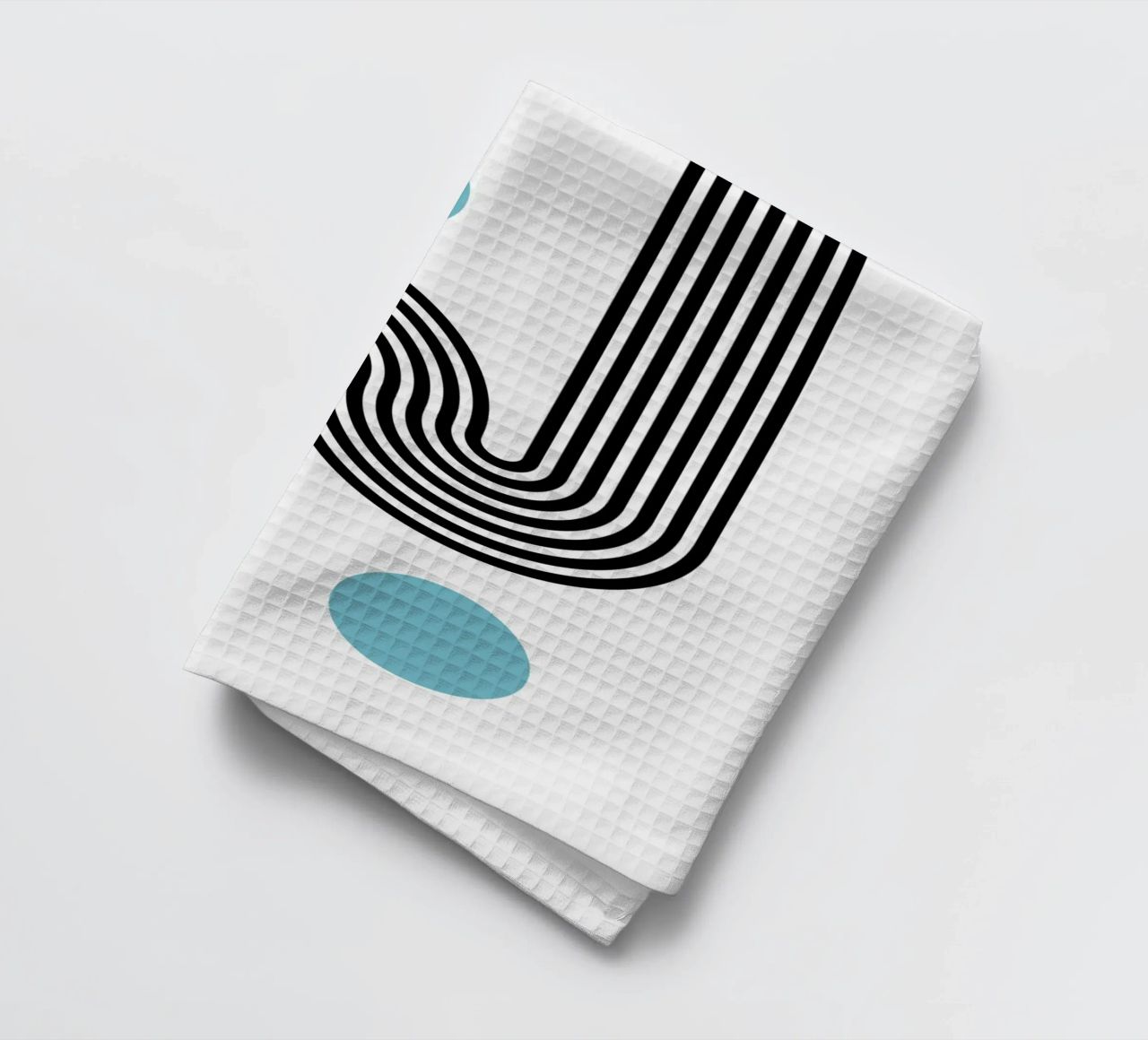 Minimal Line Flow - Retro Grafik tea towel by Casa Calm
