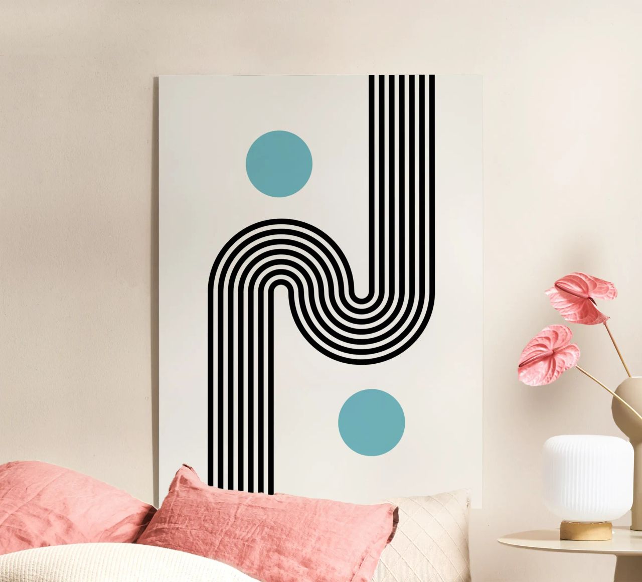 Minimal Line Flow – Retro Grafik plexiglass da Casa Calm