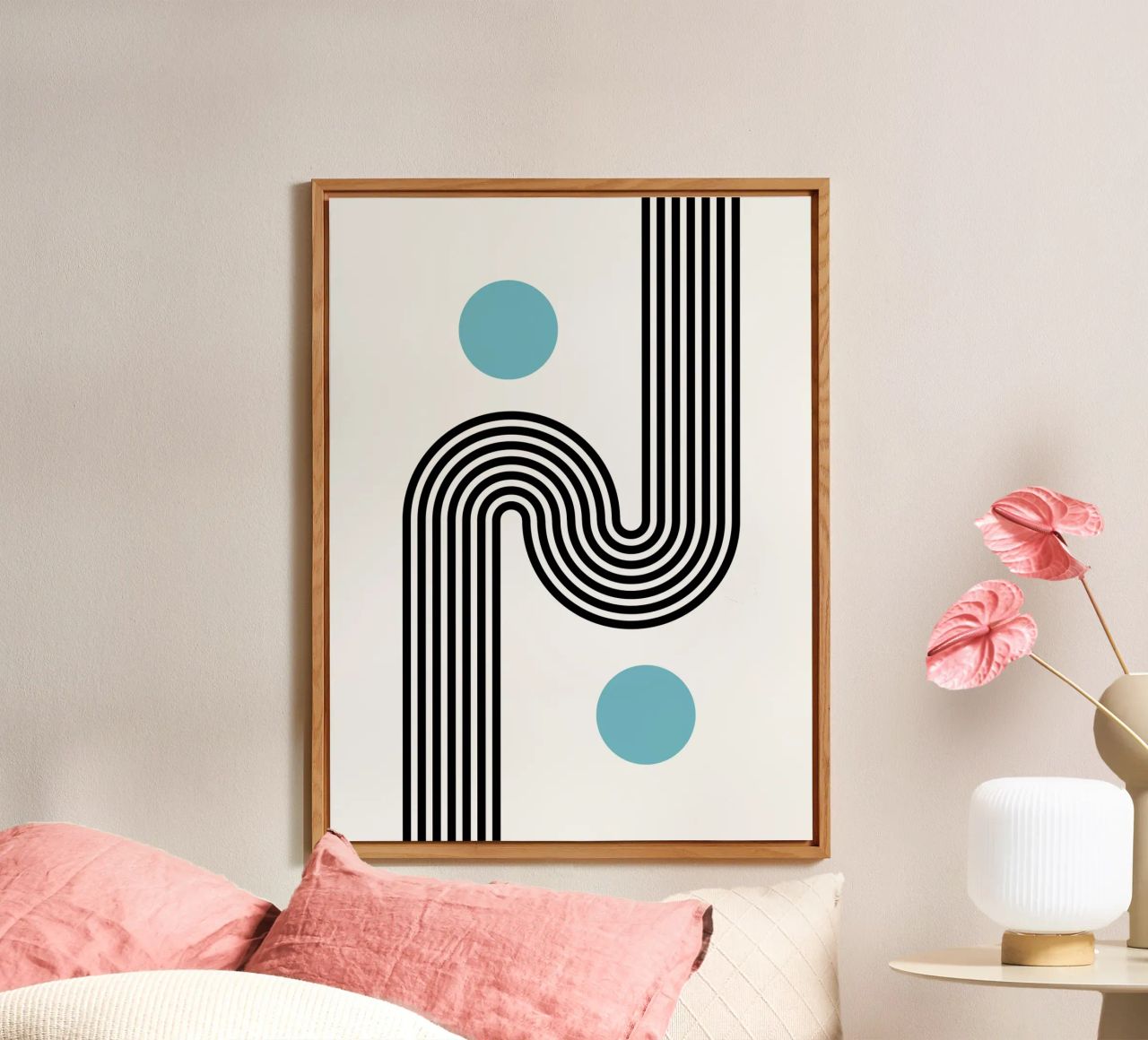 Minimal Line Flow – Retro Grafik alluminio dibond da Casa Calm