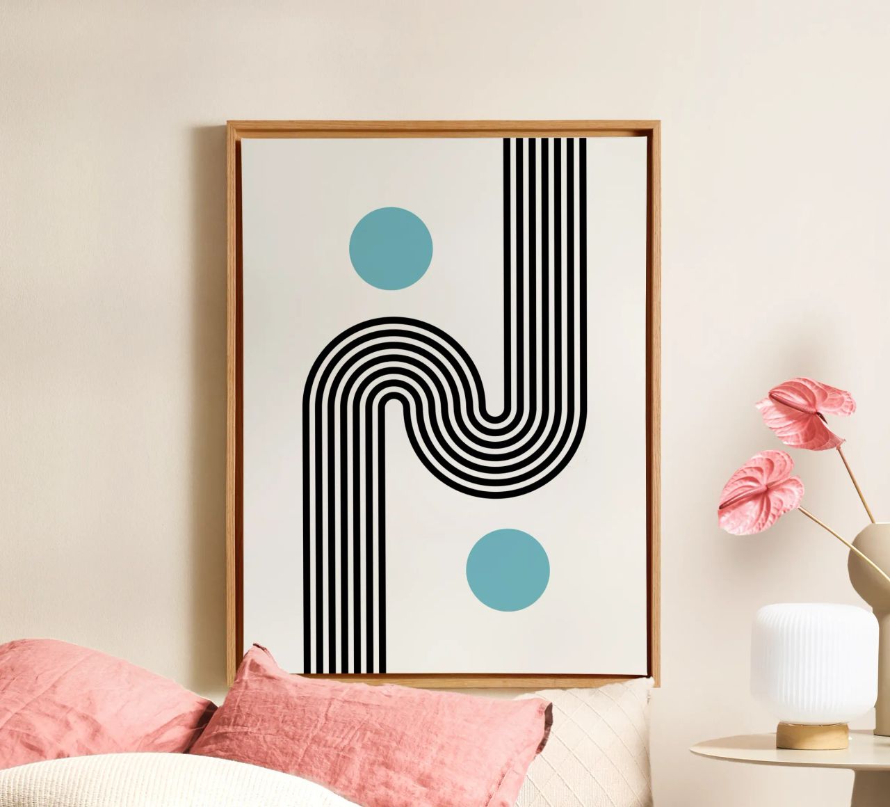 Minimal Line Flow - Retro Grafik canvas by Casa Calm