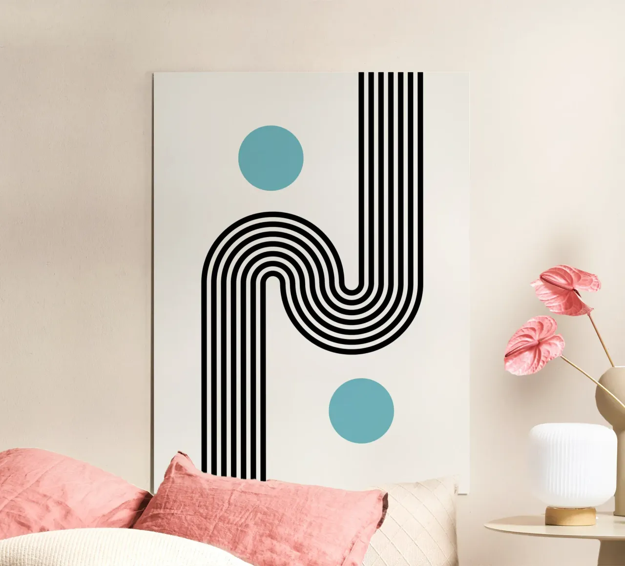 Minimal Line Flow - Retro Grafik poster de Casa Calm