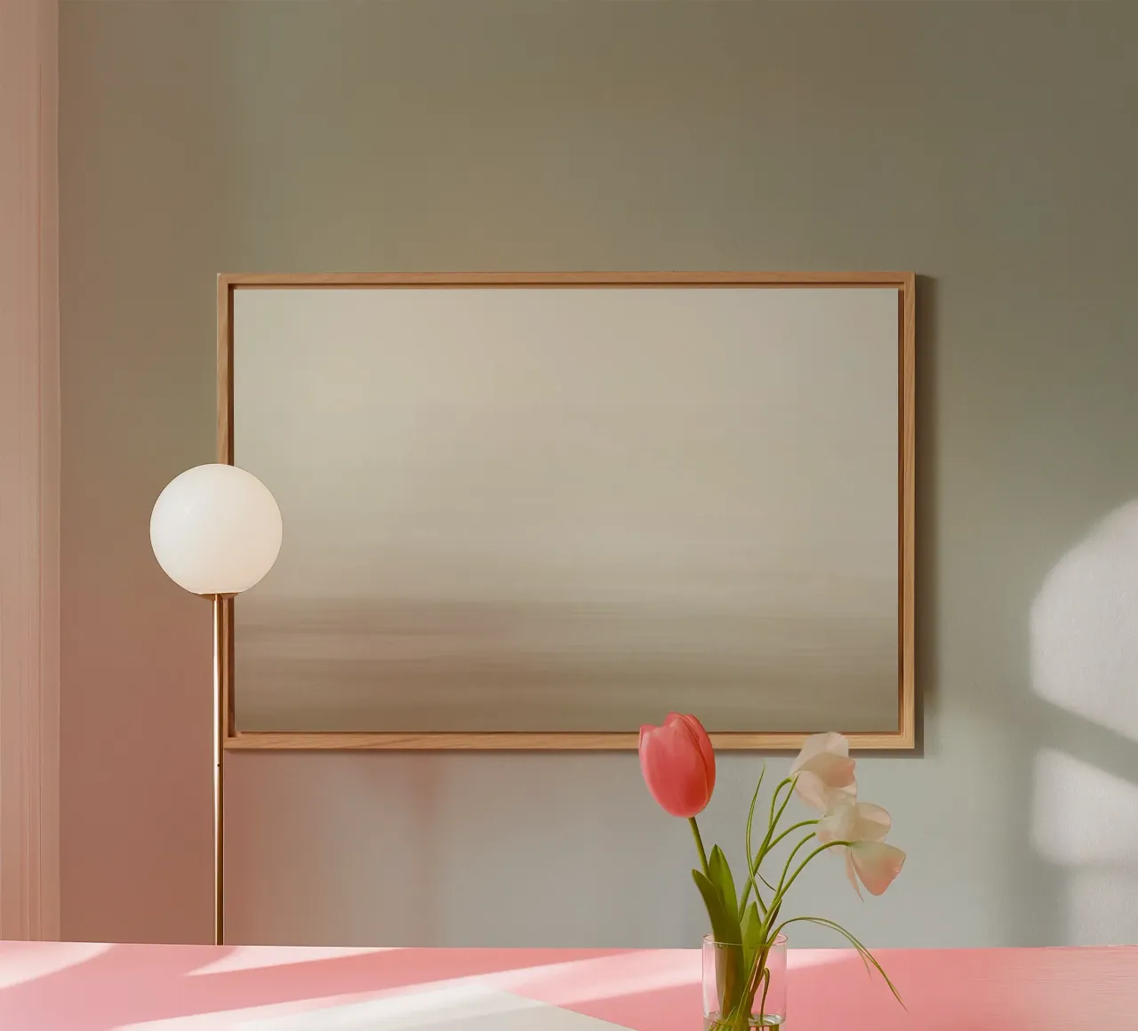 Beige watercolour gradient Alu-Dibond von NouveauPrints