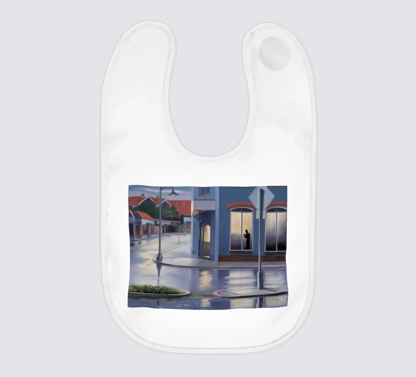 Reflet d'une fenêtre pluvieuse bavoir de Opal Strokes