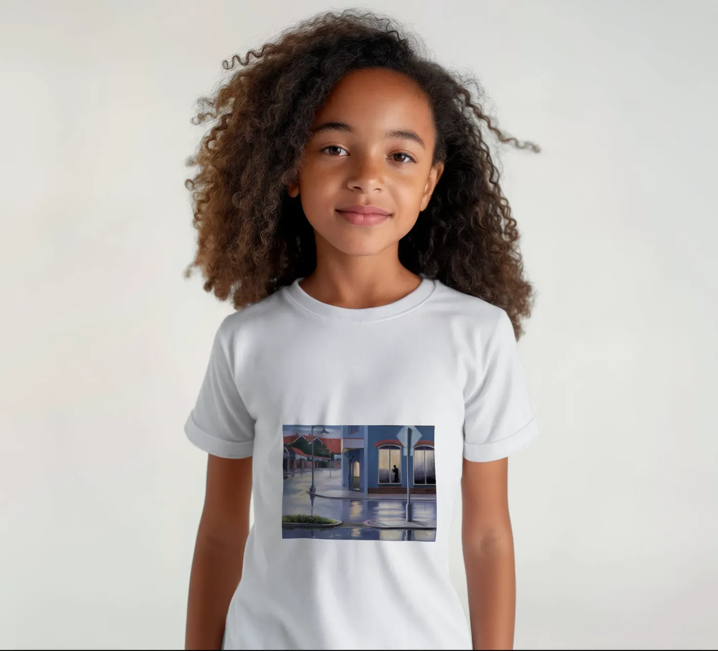 Regenachtige vensterreflectie kinder t-shirt van Opal Strokes