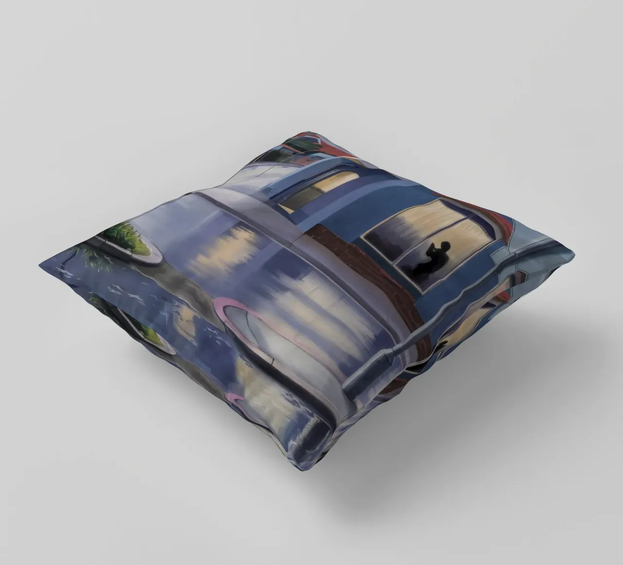 Rainy Window Reflection decorative cushion by Opal Strokes