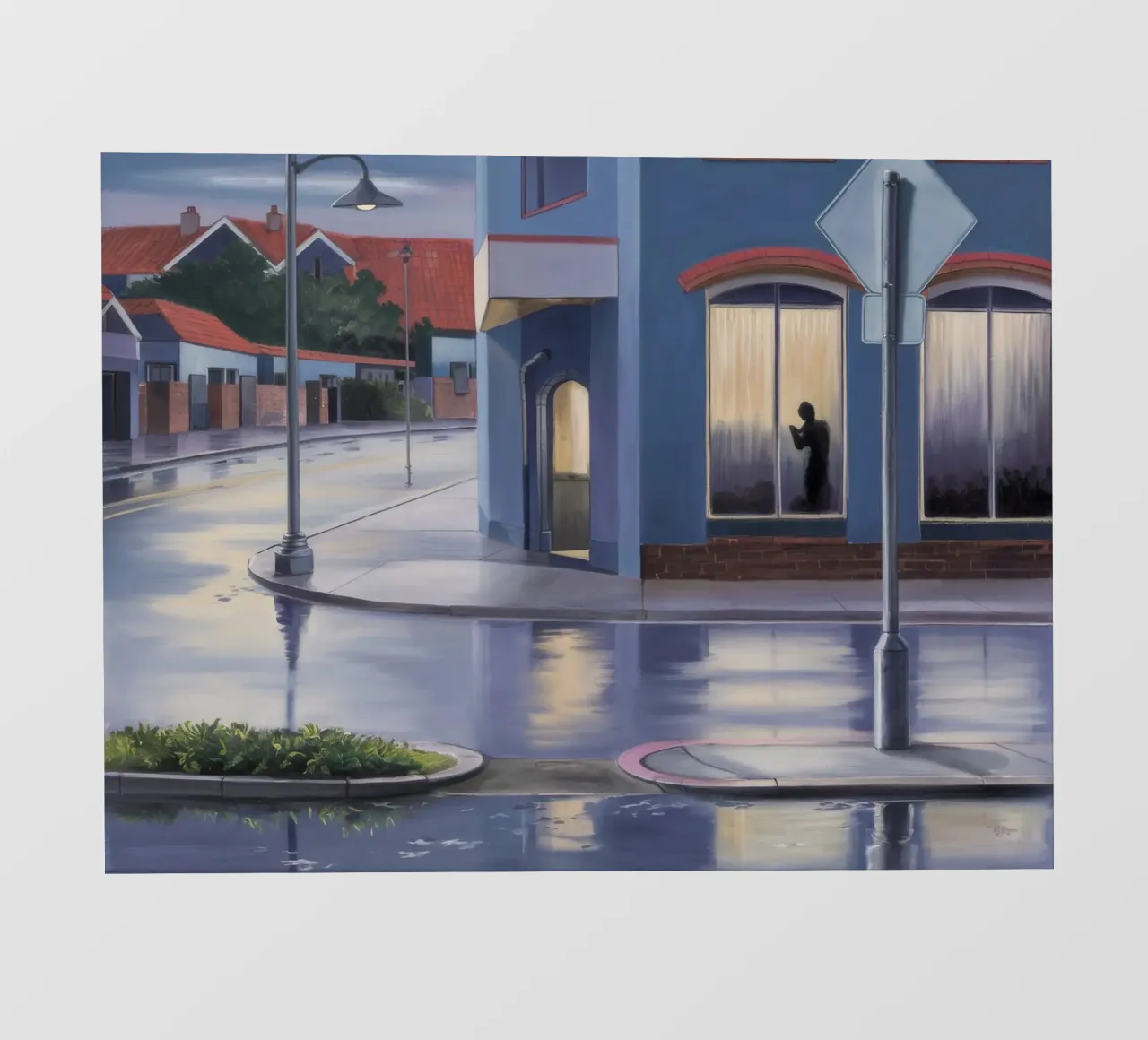 Regenachtige vensterreflectie fotobehang van Opal Strokes