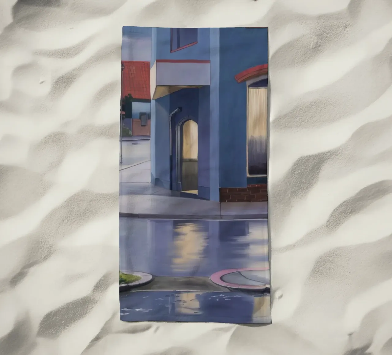 Rainy Window Reflection beach towel by Opal Strokes