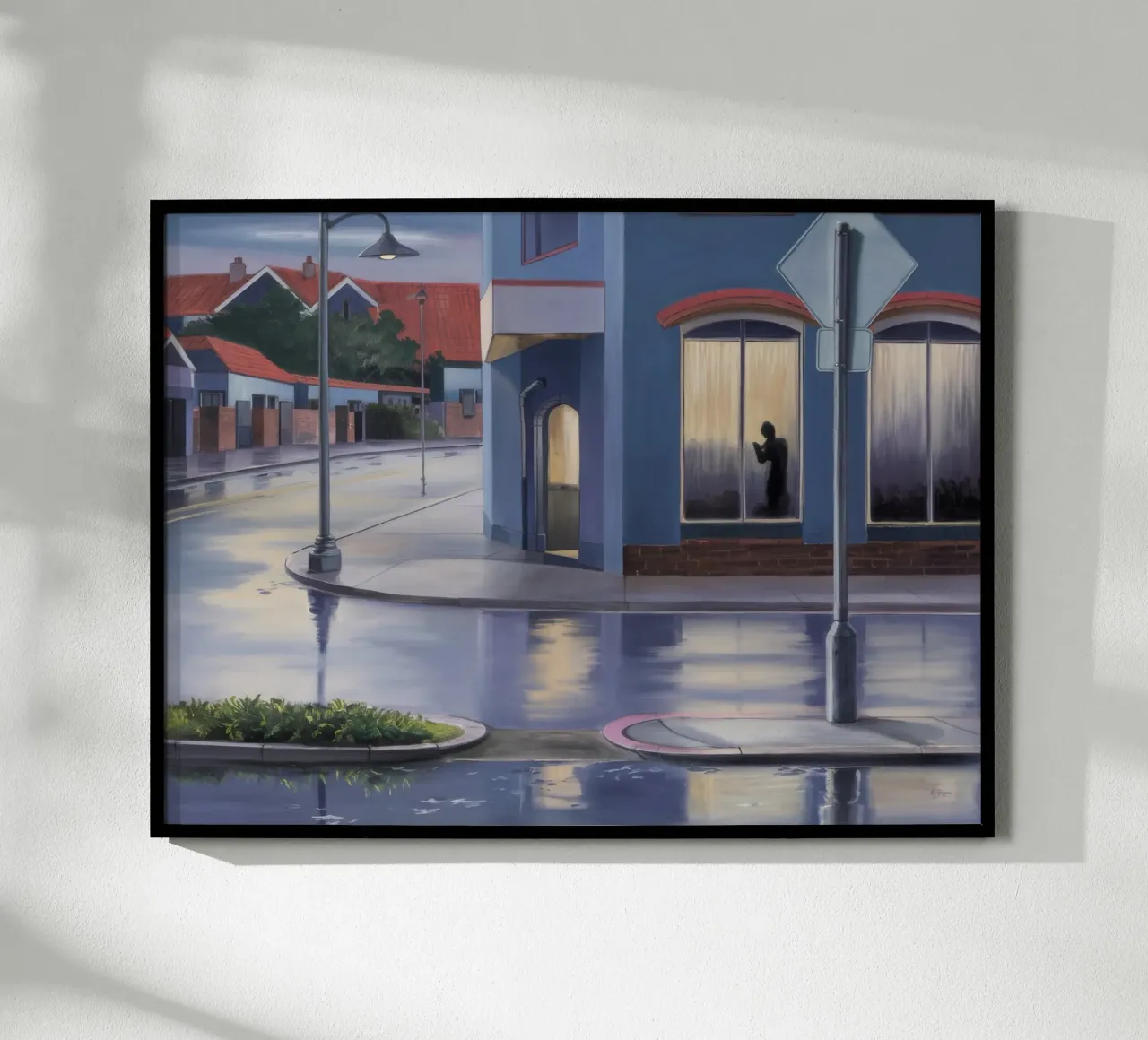 Regenachtige vensterreflectie poster van Opal Strokes