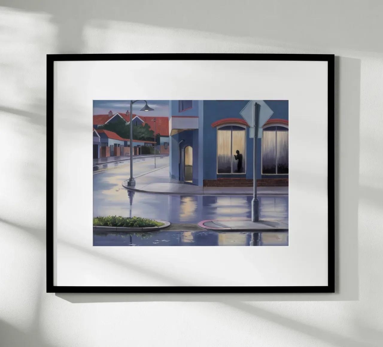 Regenachtige vensterreflectie poster van Opal Strokes