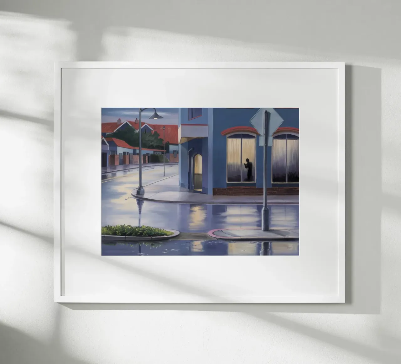 Regenachtige vensterreflectie poster van Opal Strokes