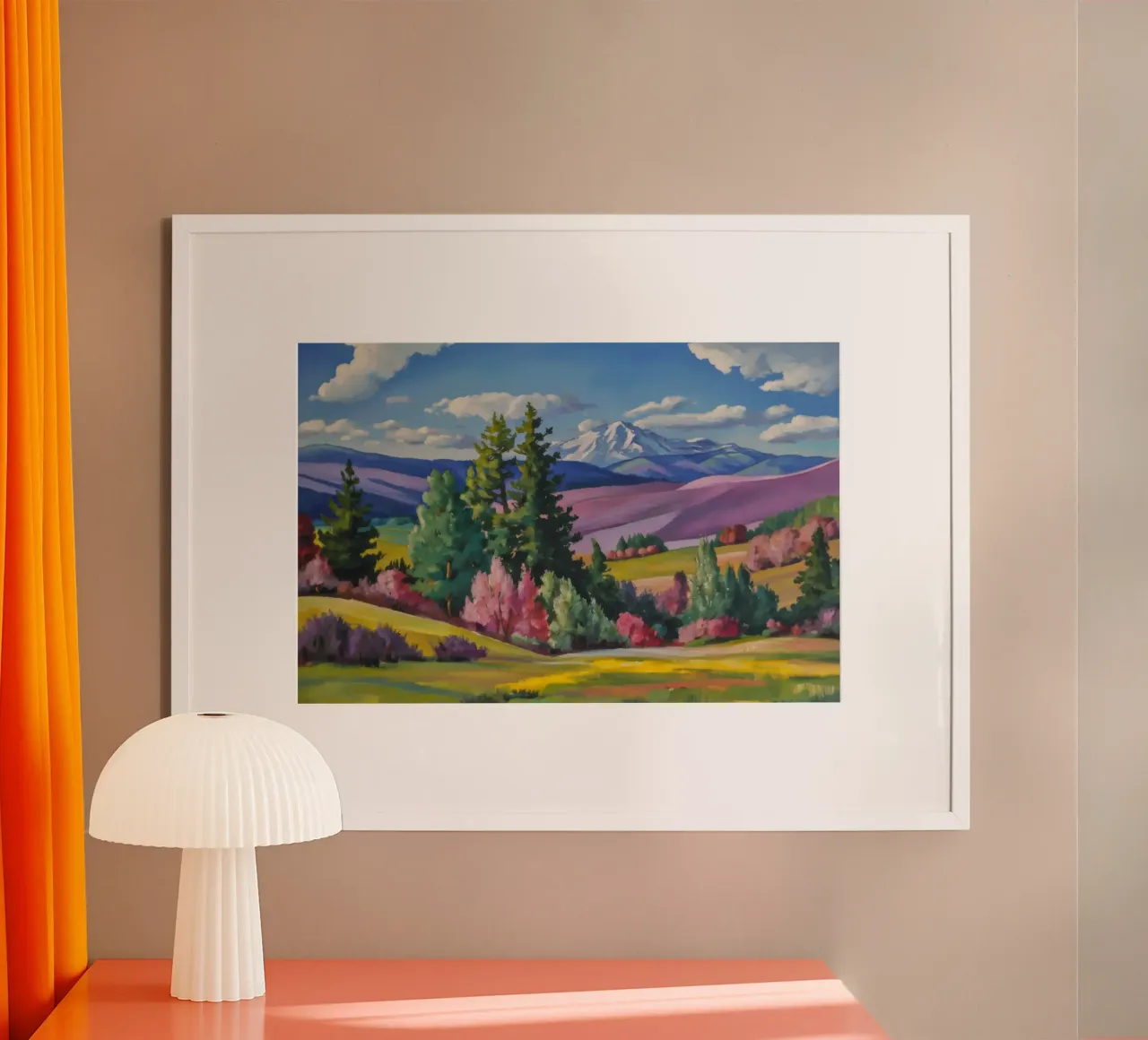 Fioritura della Valle dei Pini poster con telaio in legno da Celestial Harmony