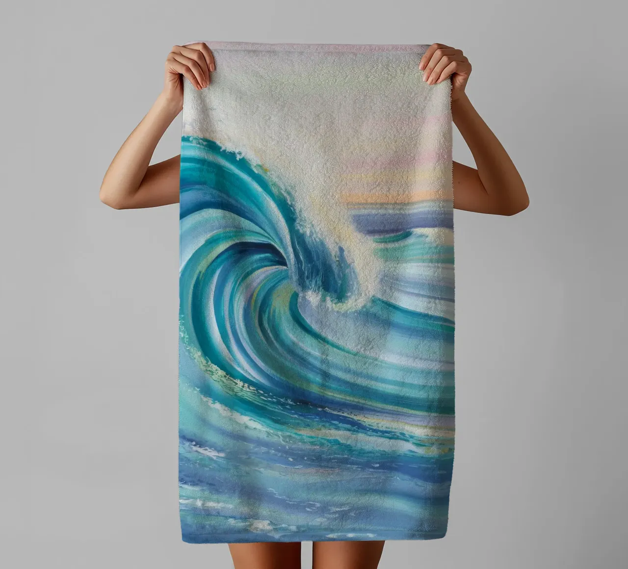 Azure Wave Crest towel by Dream Spectrum