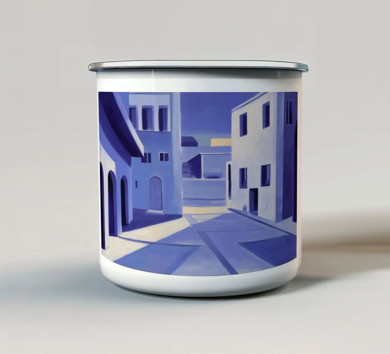Violette Architecturale Droom emaille mok van Opal Strokes