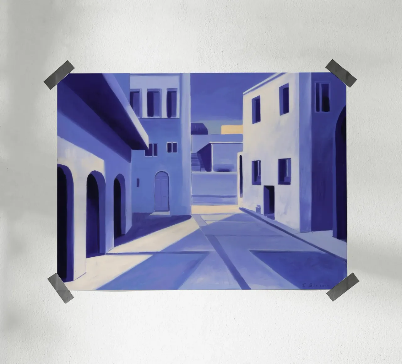 Sogno architettonico viola poster con telaio in legno da Opal Strokes