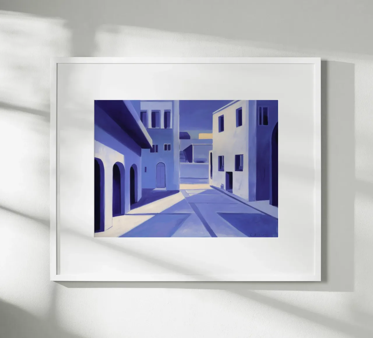 Sogno architettonico viola poster con telaio in legno da Opal Strokes