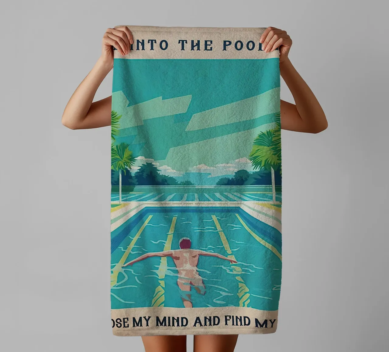 Nella piscina vado per perdere la mia mente e ritrovare la mia anima asciugamano da bagno da Christopher shop