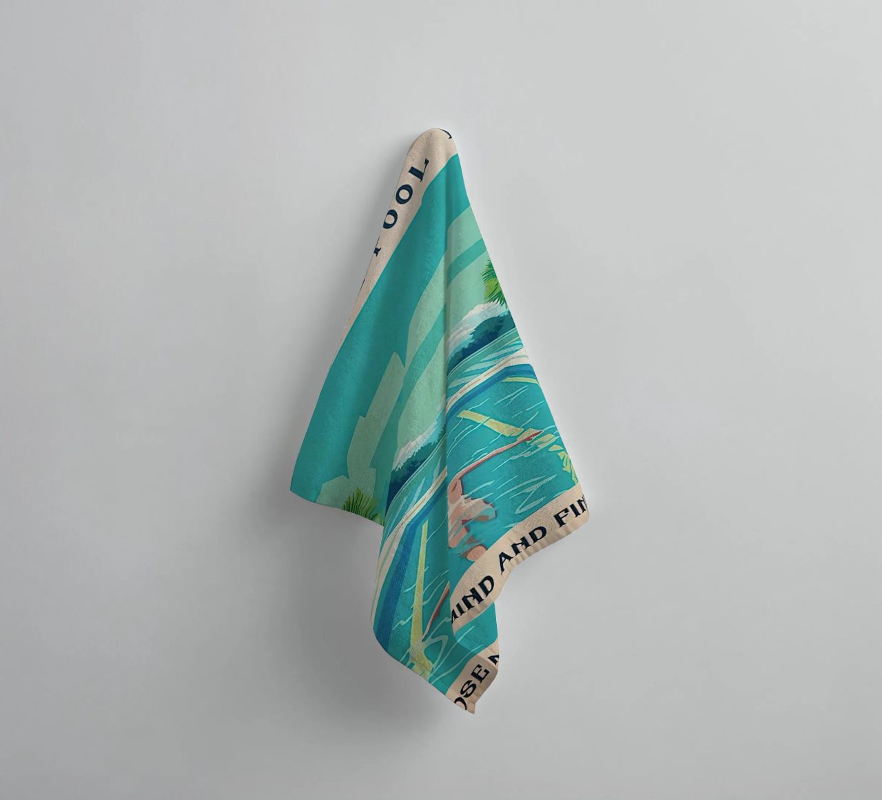 Into The Pool I Go To Lose My Mind Find my Soul towel by Christopher shop