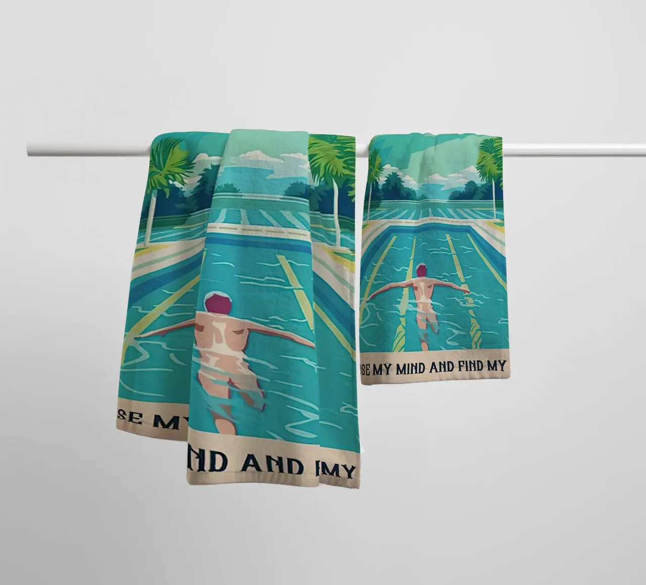 Nella piscina vado per perdere la mia mente e ritrovare la mia anima asciugamano da bagno da Christopher shop