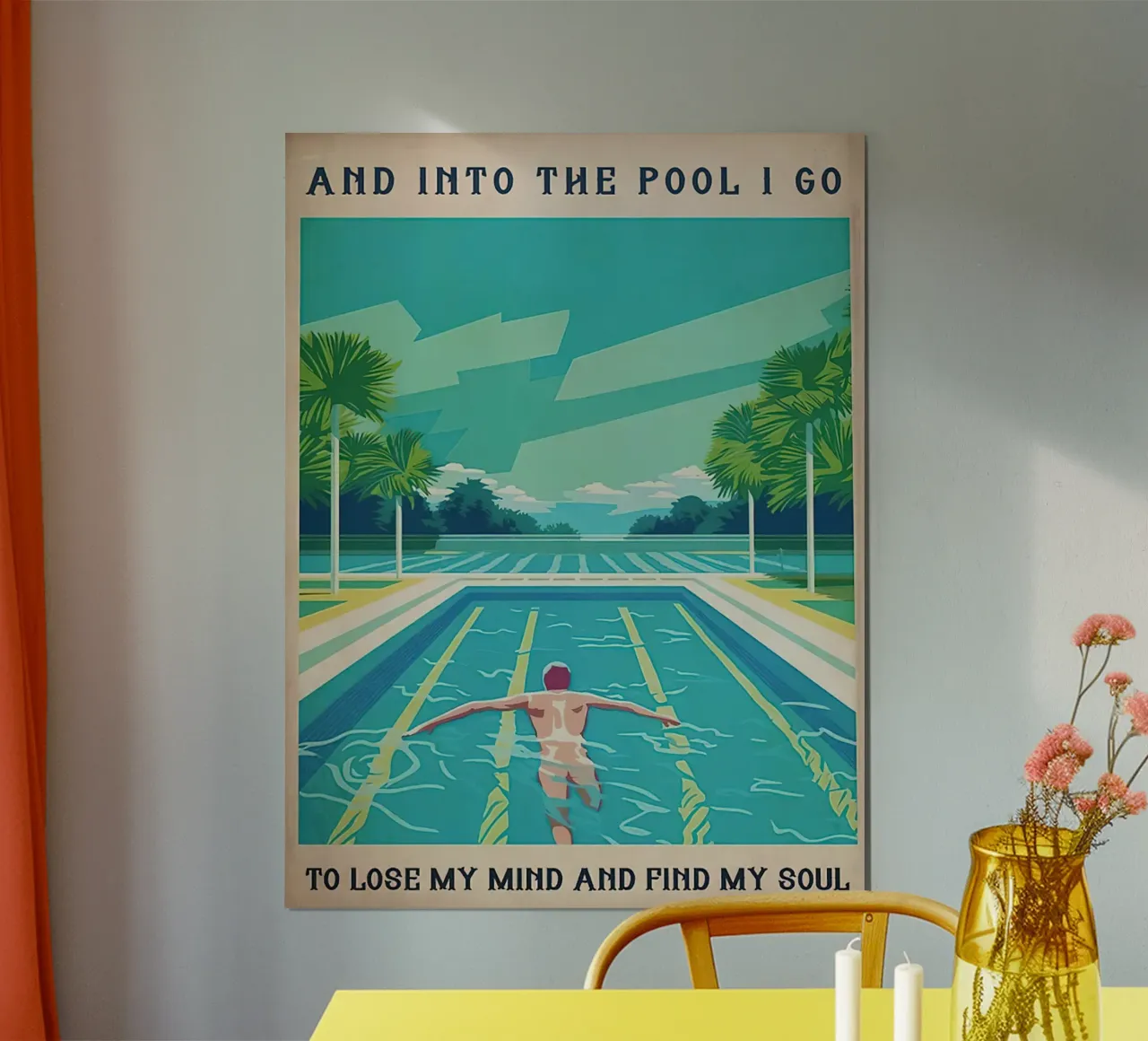 Nella piscina vado per perdere la mia mente e ritrovare la mia anima carta hahnemühle da Christopher shop
