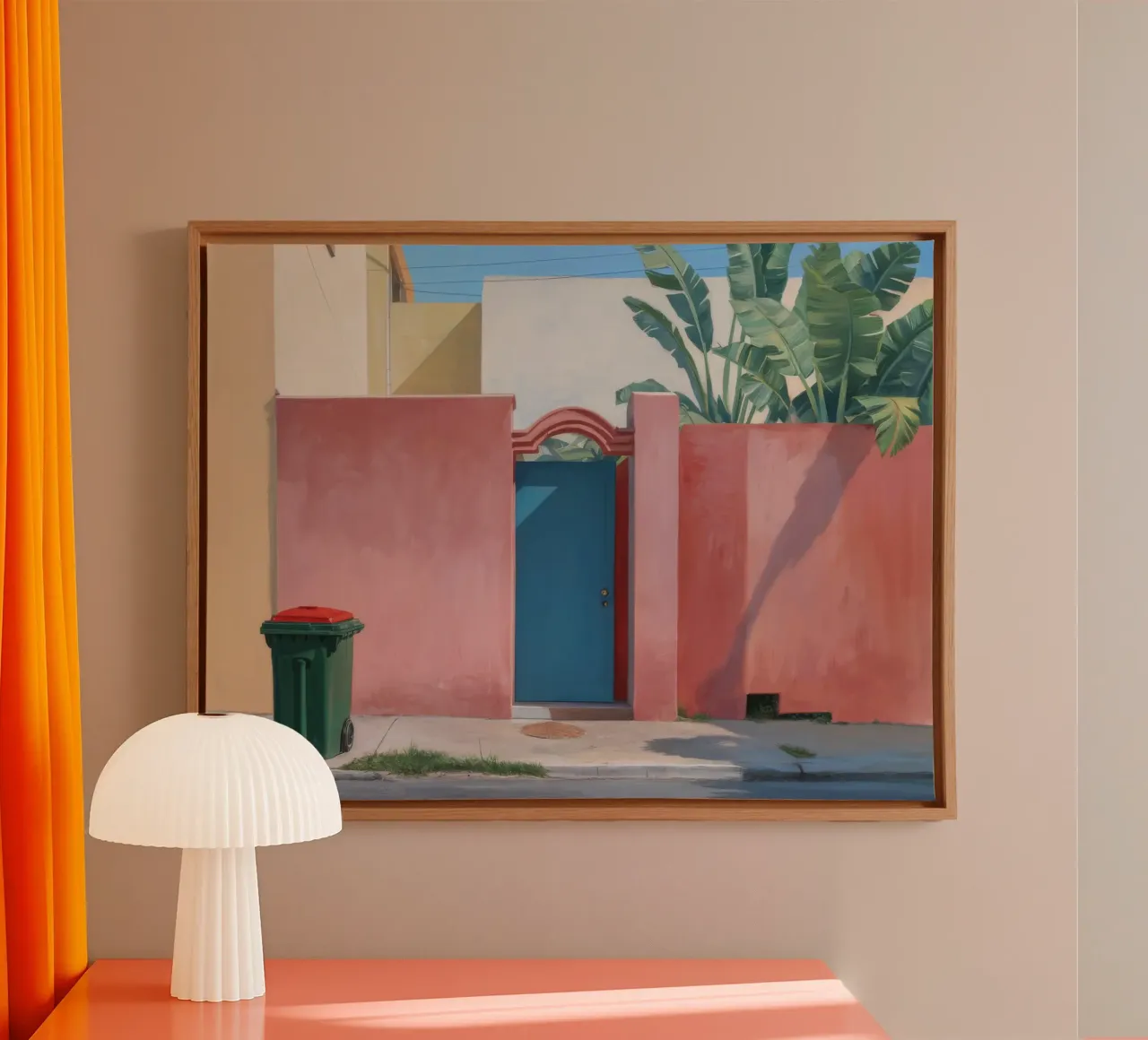 Azurblaue Türöffnung Repose Leinwand mit Schattenfugenrahmen von Opal Strokes