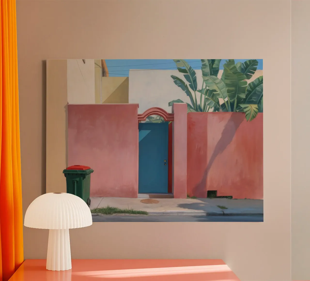 Azurblaue Türöffnung Repose Leinwand mit Schattenfugenrahmen von Opal Strokes