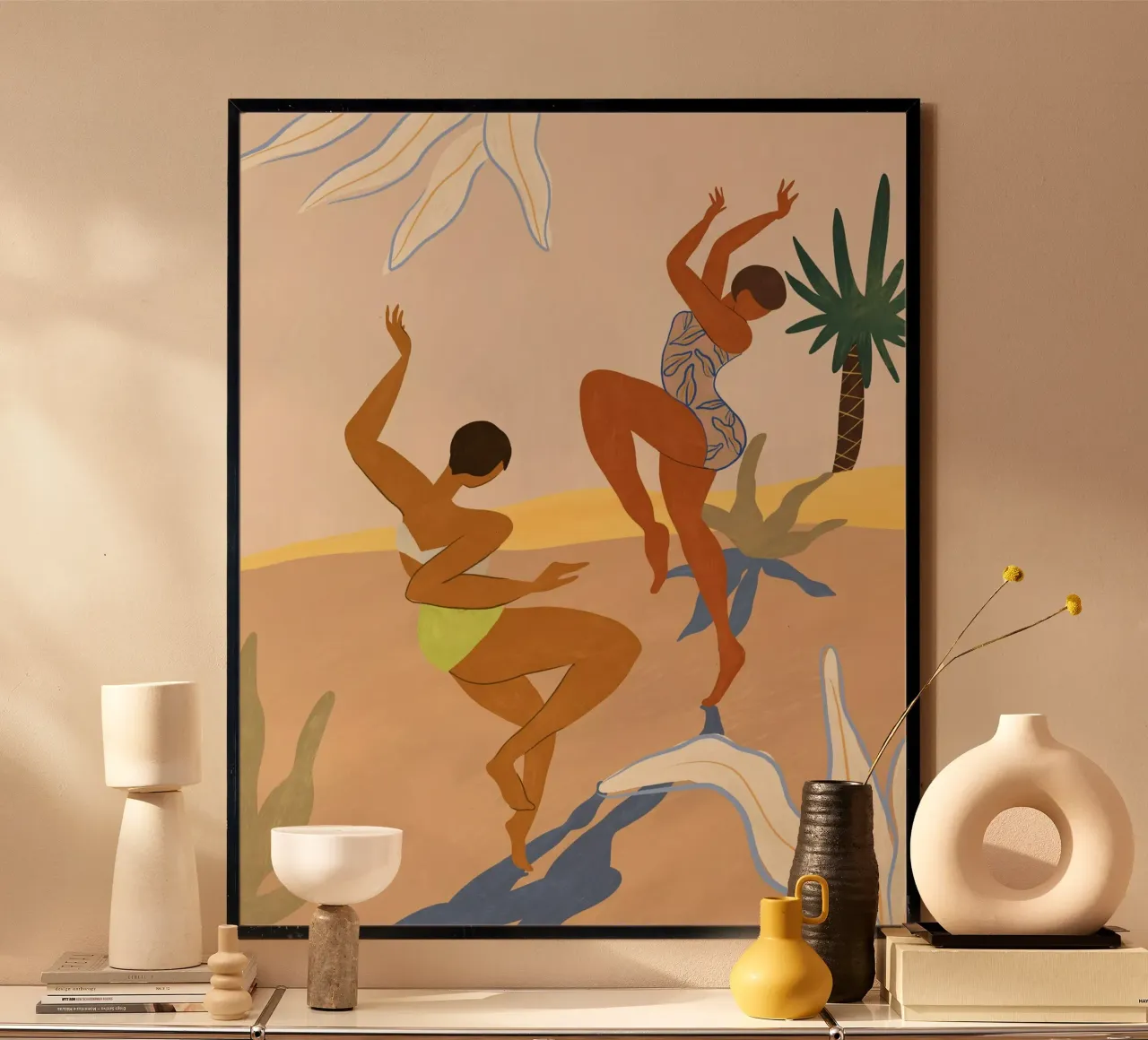 Summer Dance poster con telaio in legno da Arty Guava