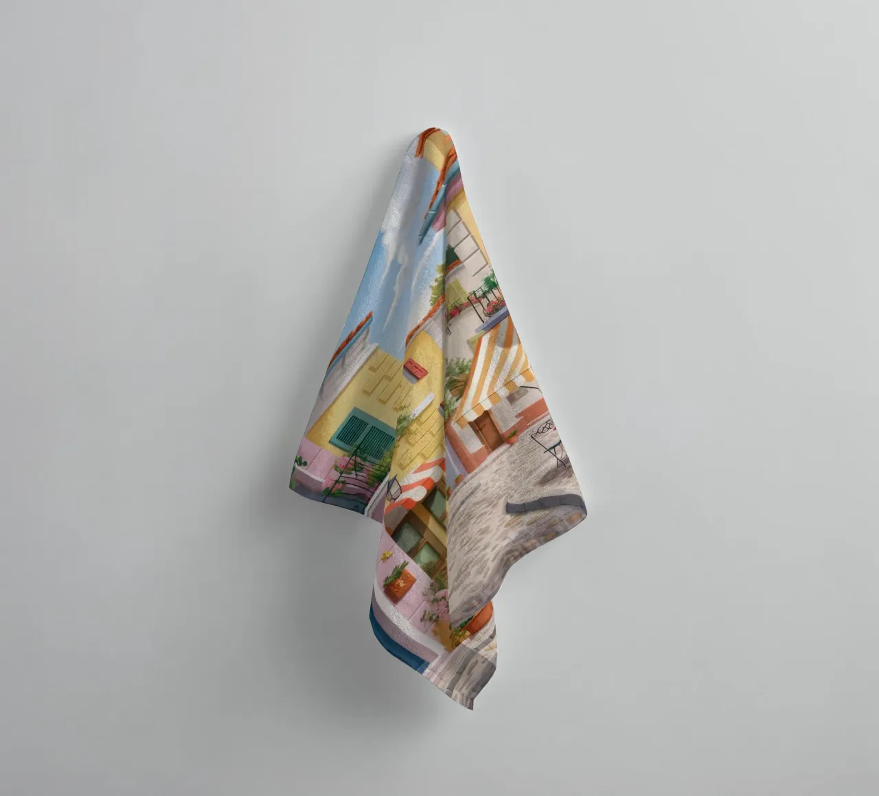 Zonovergoten steegje charme badhanddoek van Silk Palette
